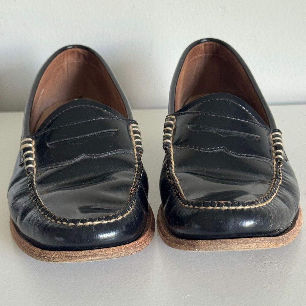 Bass Weejuns Black Patent Leather Penny Loafers Size 9.5 - Picture 7 of 9
